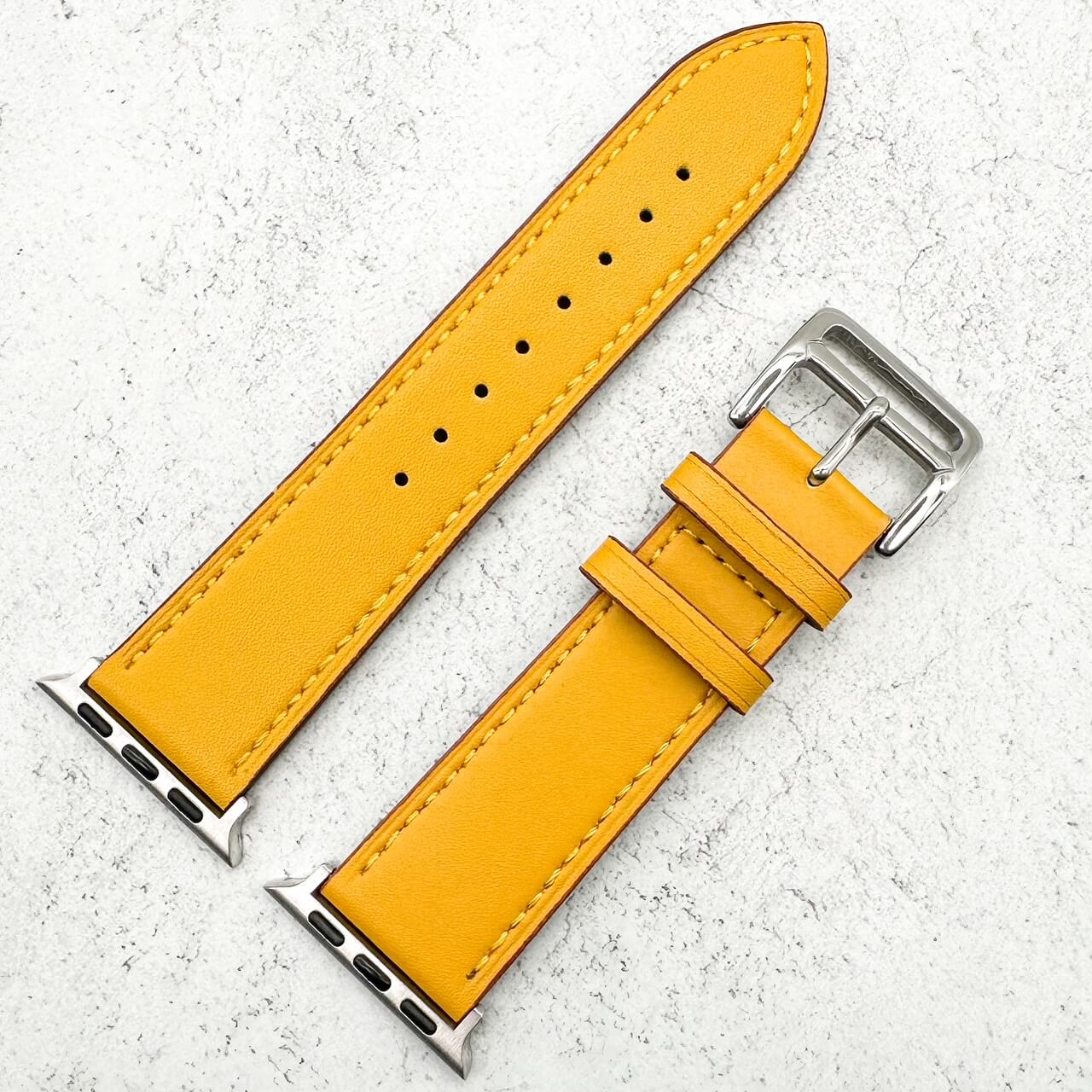 Genuine Leather Watch Strap For Apple Watch | AMBER YELLOW