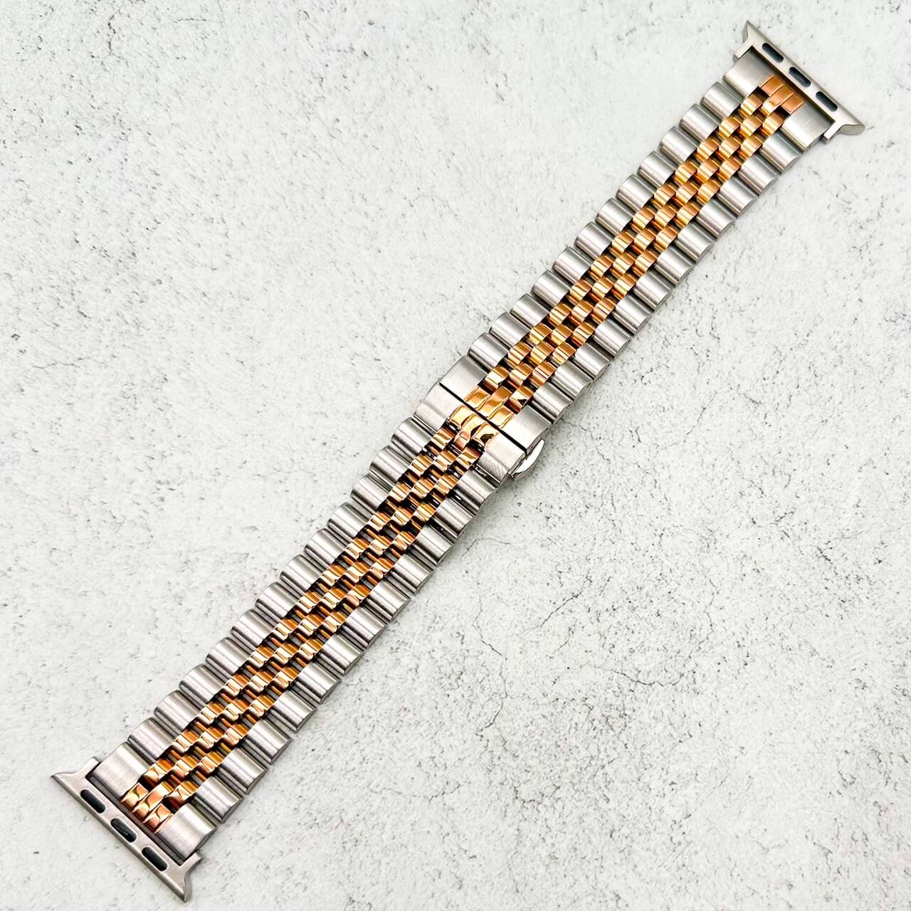 Jubilee Metal Strap For Apple Watch | SILVER / ROSE GOLD Secondary image