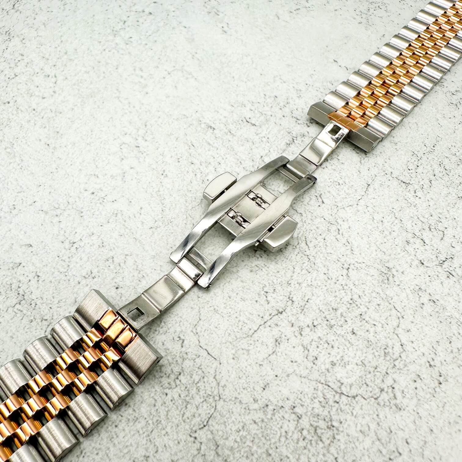 Jubilee Metal Strap For Apple Watch | SILVER / ROSE GOLD