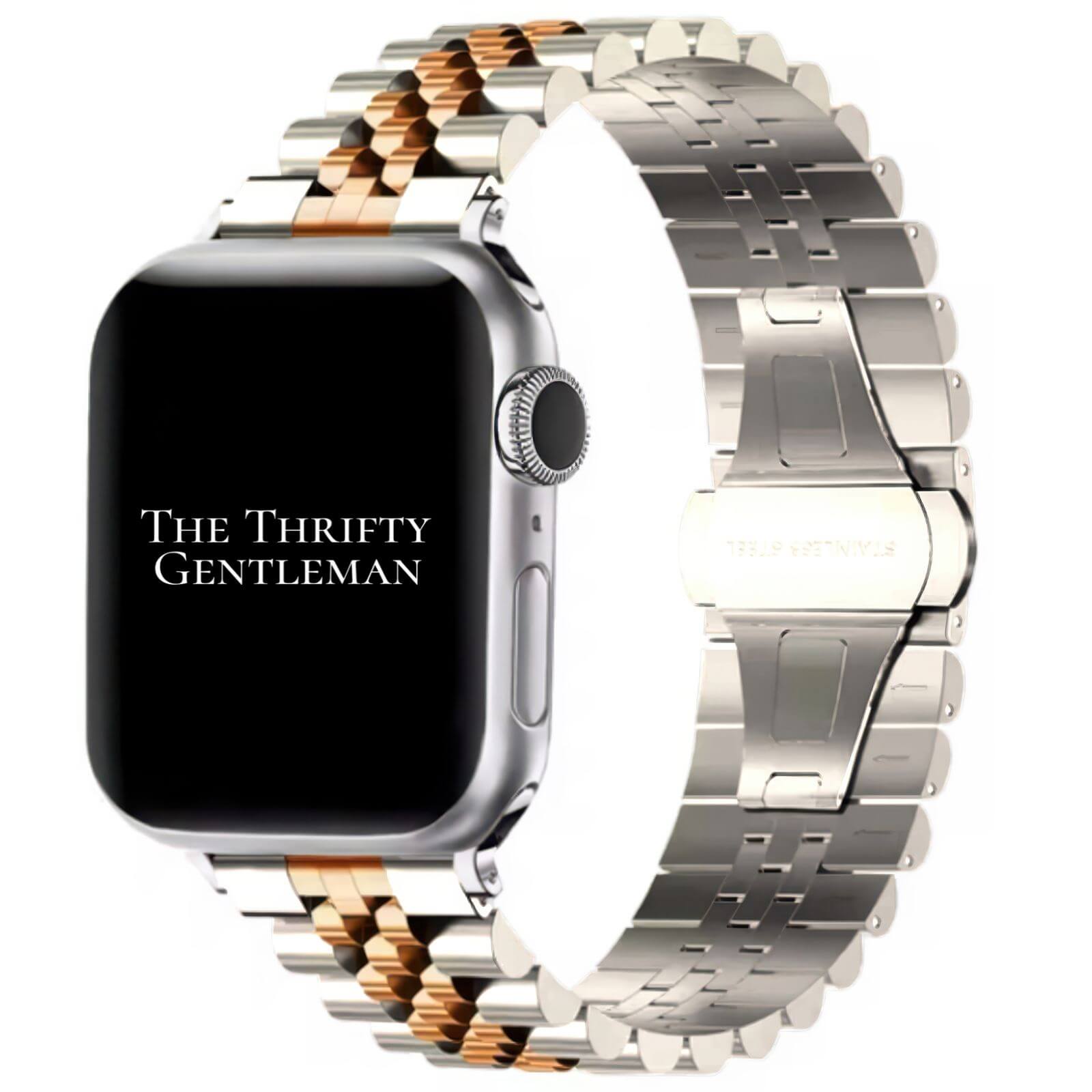 Jubilee Metal Strap For Apple Watch | SILVER / ROSE GOLD Main image