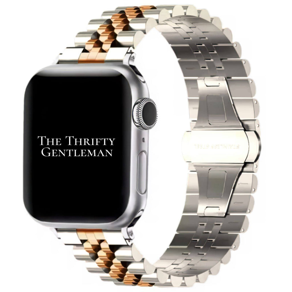Jubilee Metal Strap For Apple Watch | SILVER / ROSE GOLD