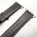 Genuine Leather Strap With Butterfly Clasp For Apple Watch | BLACK