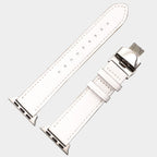 Genuine Leather Strap With Butterfly Clasp For Apple Watch | WHITE