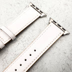 Genuine Leather Strap With Butterfly Clasp For Apple Watch | WHITE