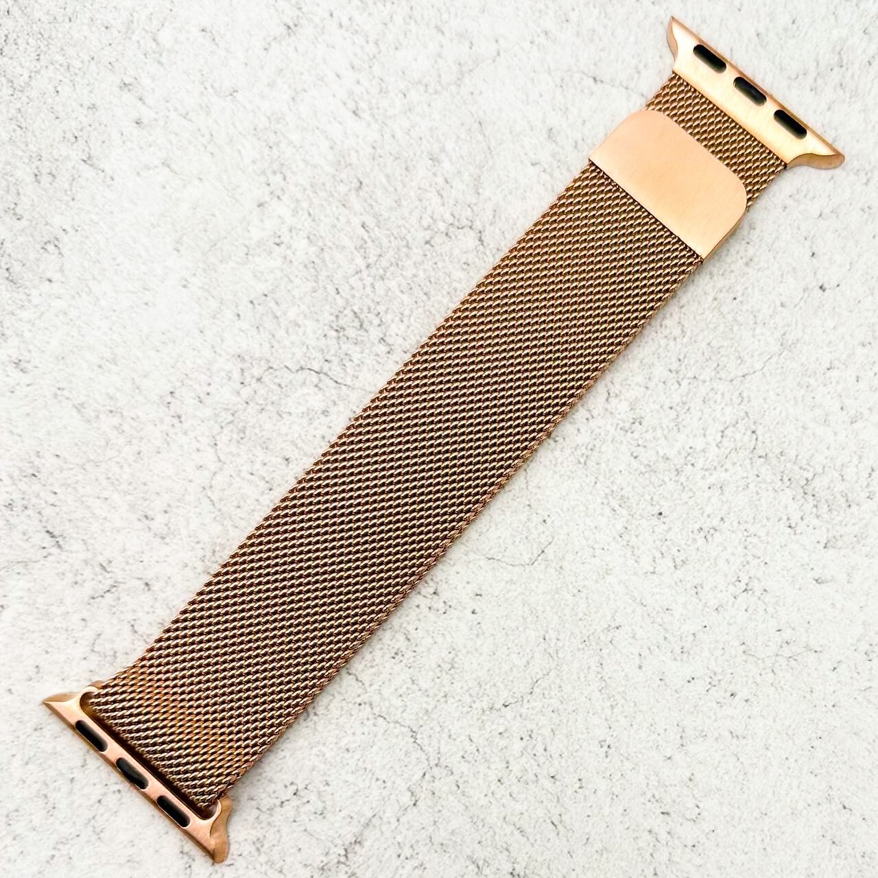Milanese Mesh Metal Strap For Apple Watch | ROSE GOLD Secondary image