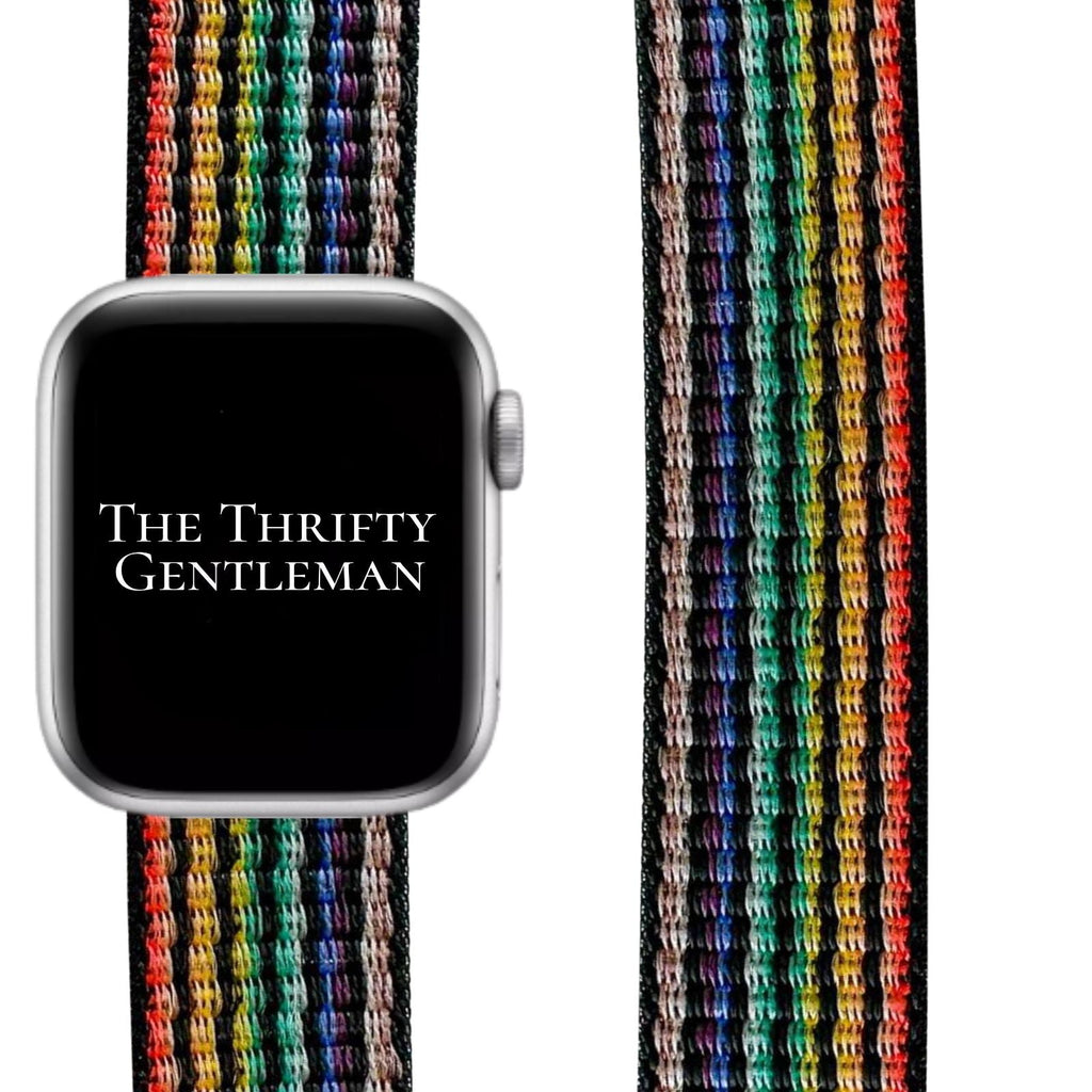 Nylon Sport Strap For Apple Watch | BLACK RAINBOW