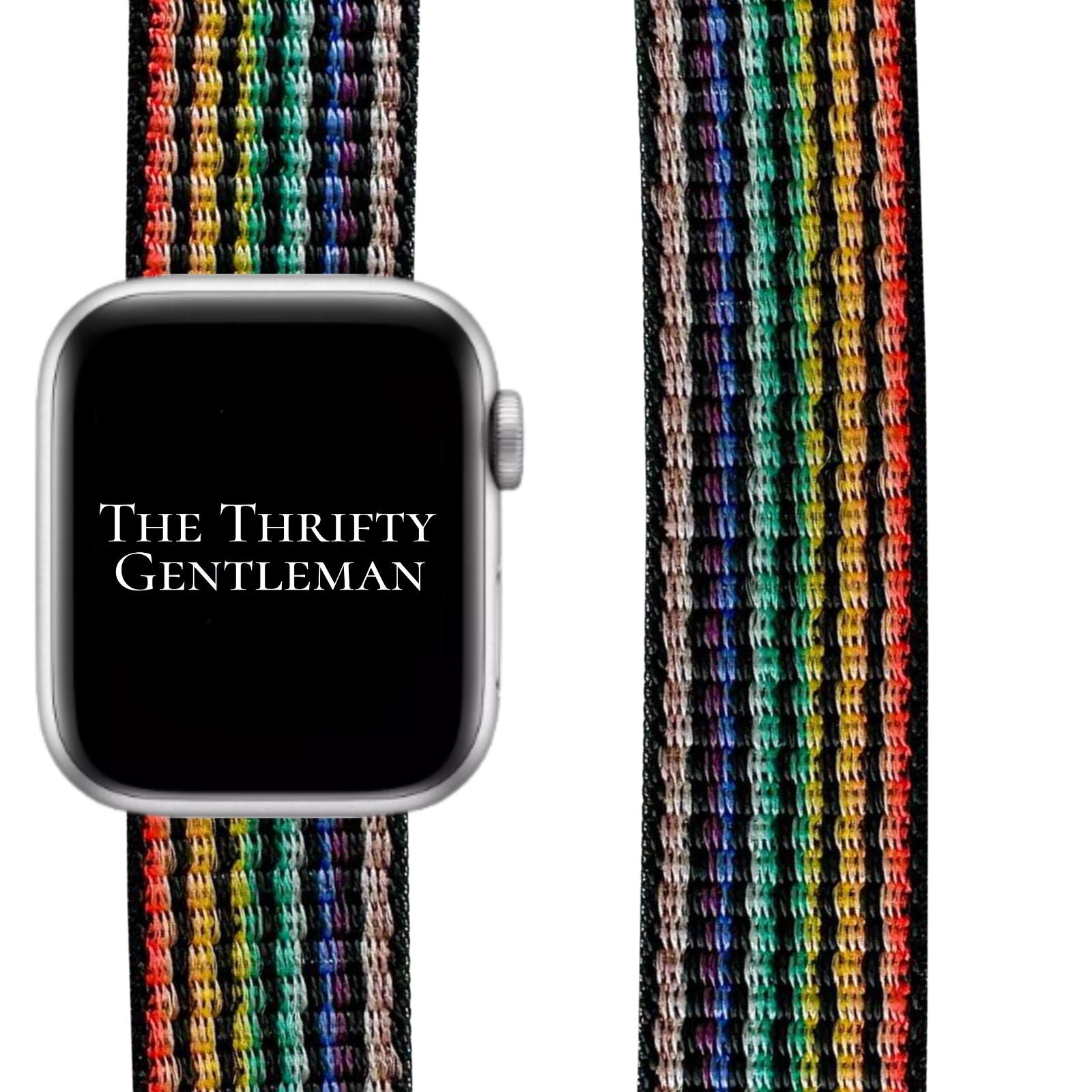 Nylon Sport Strap For Apple Watch | BLACK RAINBOW