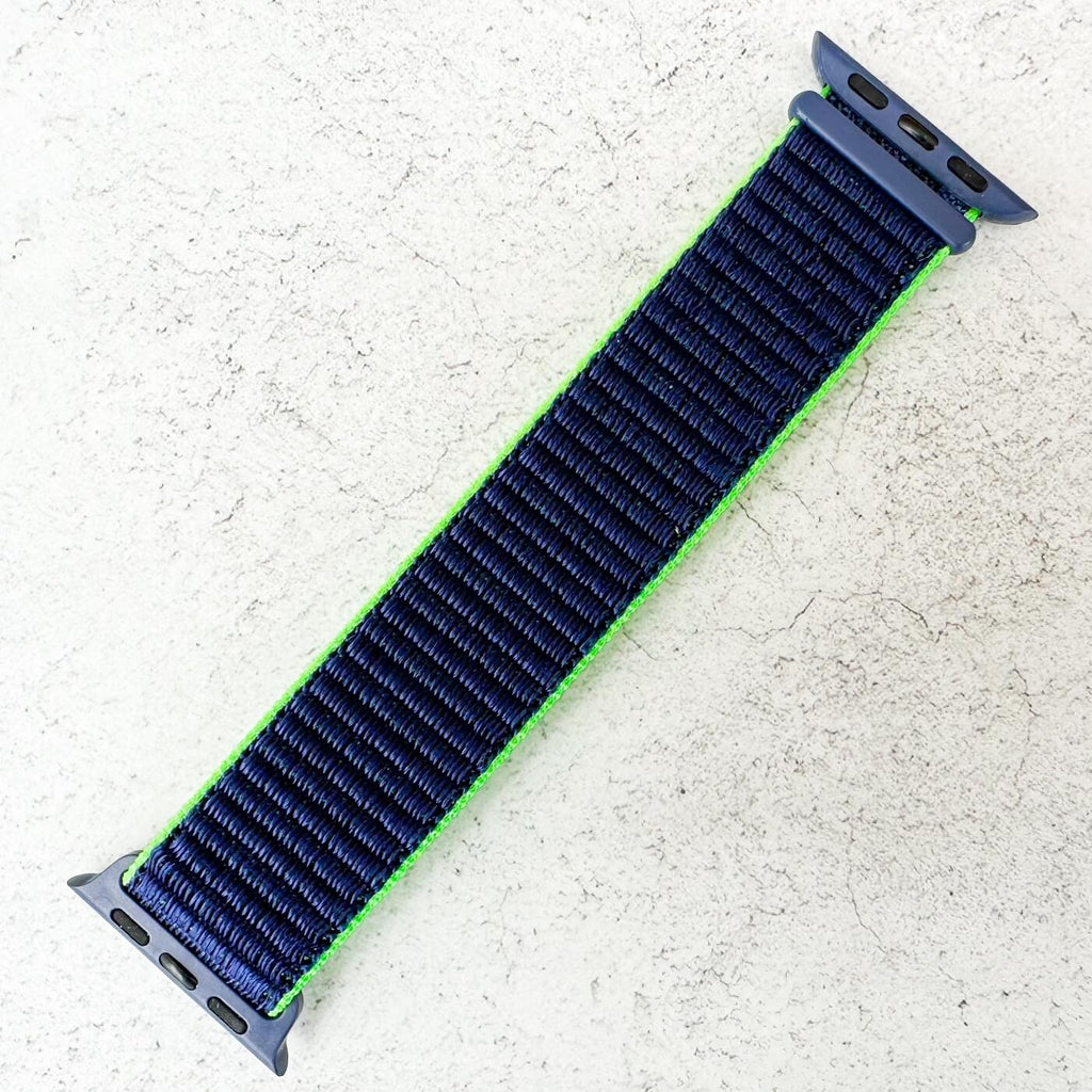 Nylon Sport Strap For Apple Watch | BLUE NEON LIME