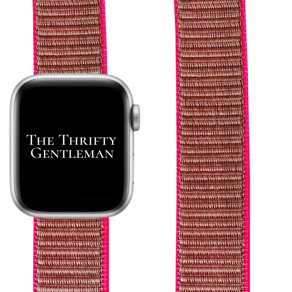 Nylon Sport Strap For Apple Watch | GREY NEON PINK