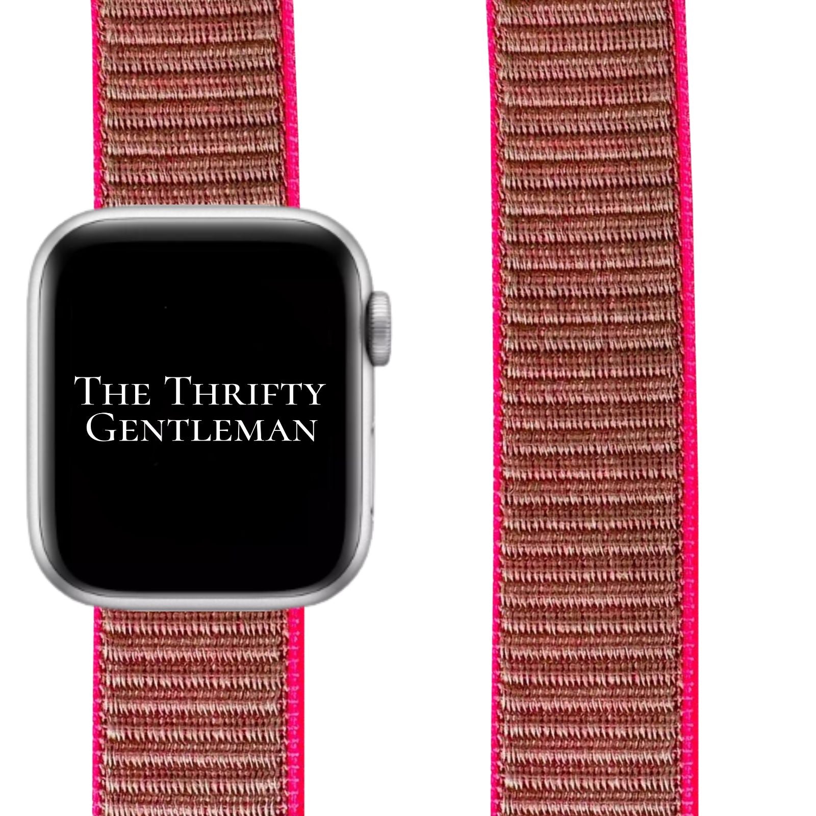 Nylon Sport Strap For Apple Watch | GREY NEON PINK