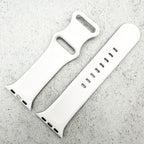 Silicone Floral Engraved Watch Strap For Apple Watch | BLACK / WHITE