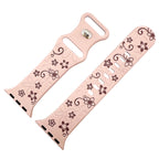 Silicone Floral Engraved Watch Strap For Apple Watch | PINK / VIOLET