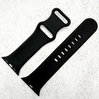 Silicone Floral Engraved Watch Strap For Apple Watch | STARLIGHT WHITE / BLACK