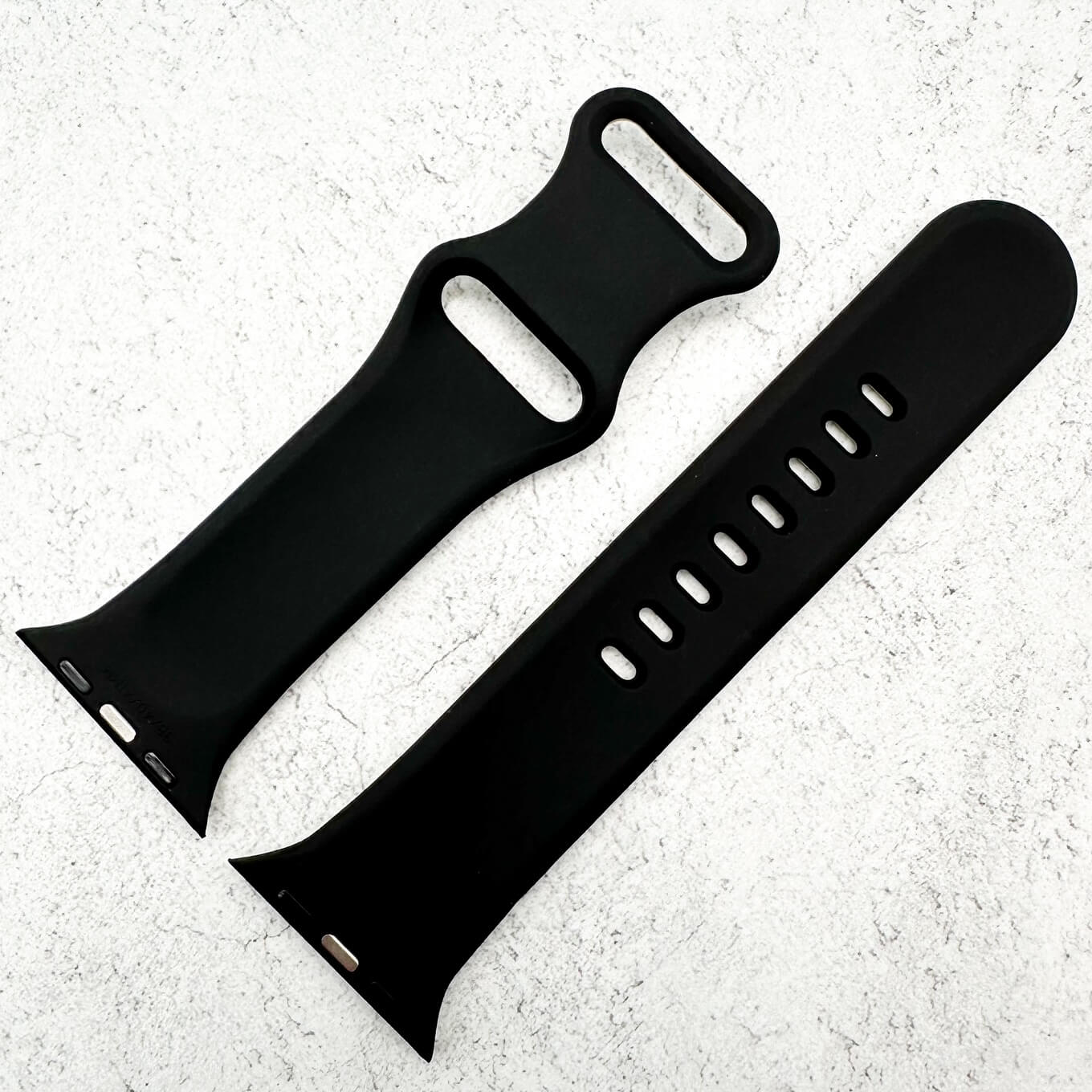 Silicone Floral Engraved Watch Strap For Apple Watch | STARLIGHT WHITE / BLACK