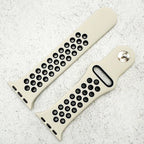 Silicone Sport Watch Strap For Apple Watch | ANTIQUE WHITE / BLACK