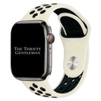 Silicone Sport Watch Strap For Apple Watch | ANTIQUE WHITE / BLACK