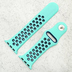 Silicone Sport Watch Strap For Apple Watch | AQUA / NAVY BLUE