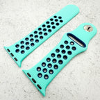 Silicone Sport Watch Strap For Apple Watch | AQUA / NAVY BLUE