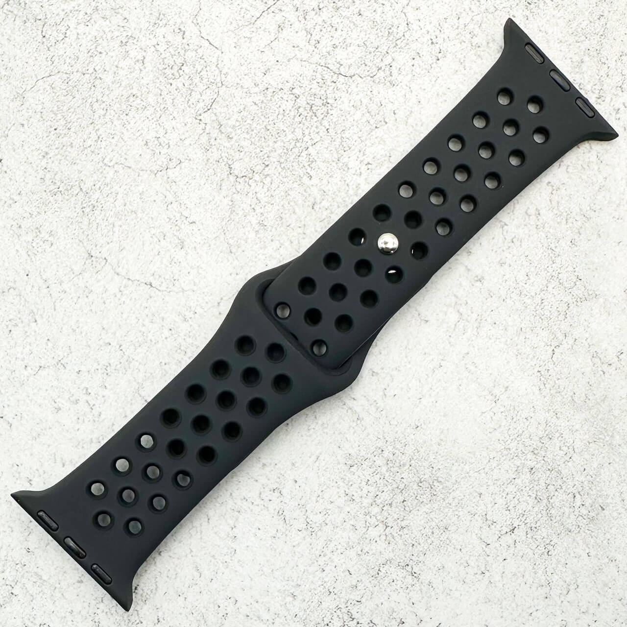 Silicone Sport Watch Strap For Apple Watch | BLACK Secondary image