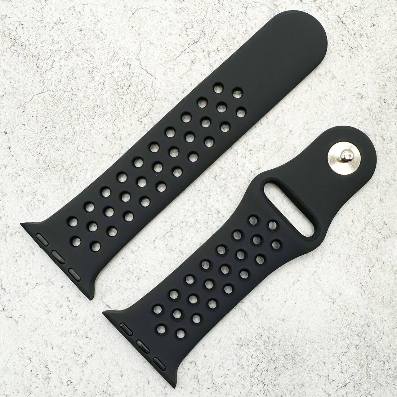 Silicone Sport Watch Strap For Apple Watch | BLACK