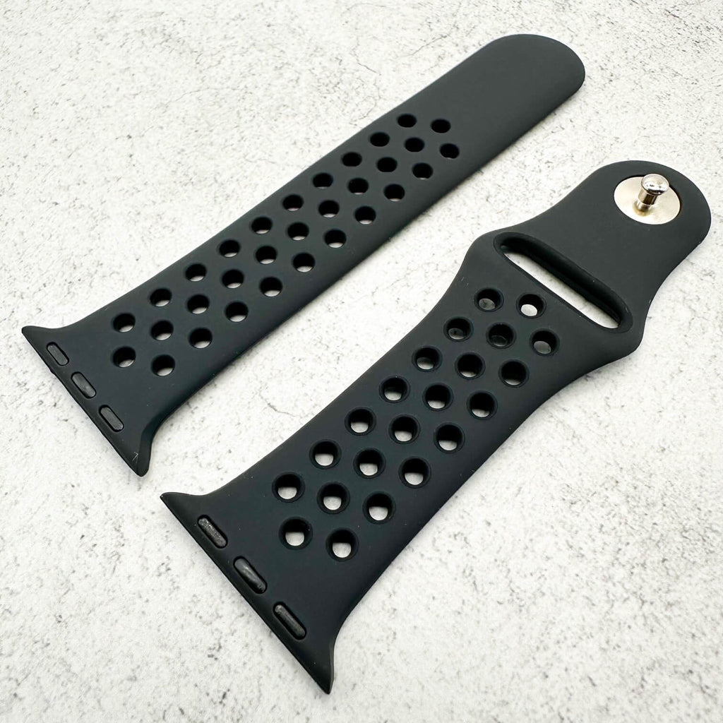 Silicone Sport Watch Strap For Apple Watch | BLACK