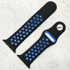 Silicone Sport Watch Strap For Apple Watch | BLACK / BLUE