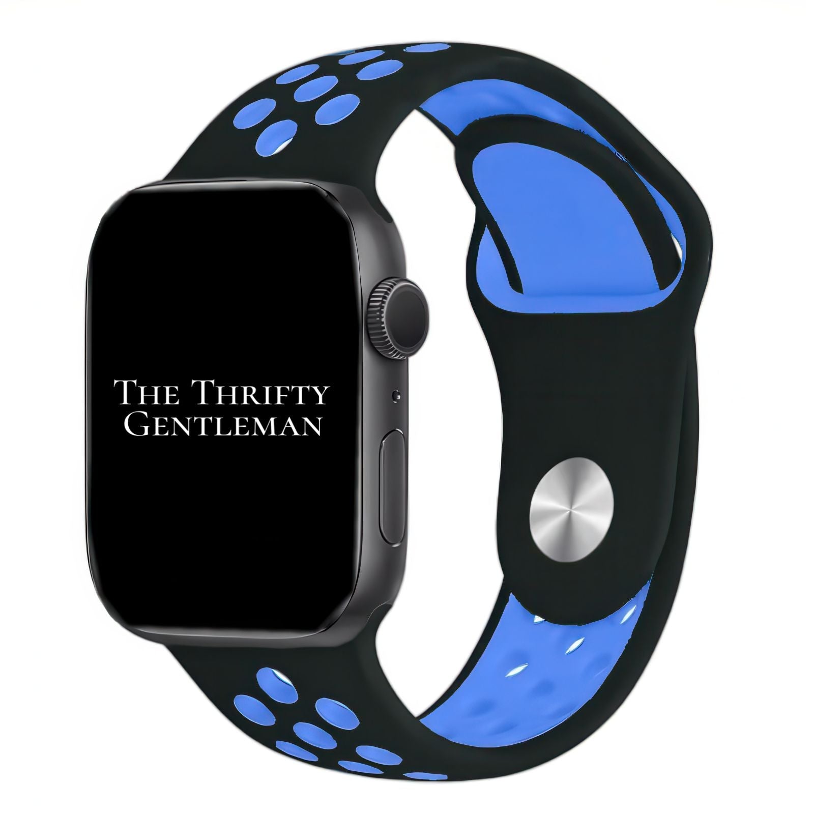 Silicone Sport Watch Strap For Apple Watch | BLACK / BLUE