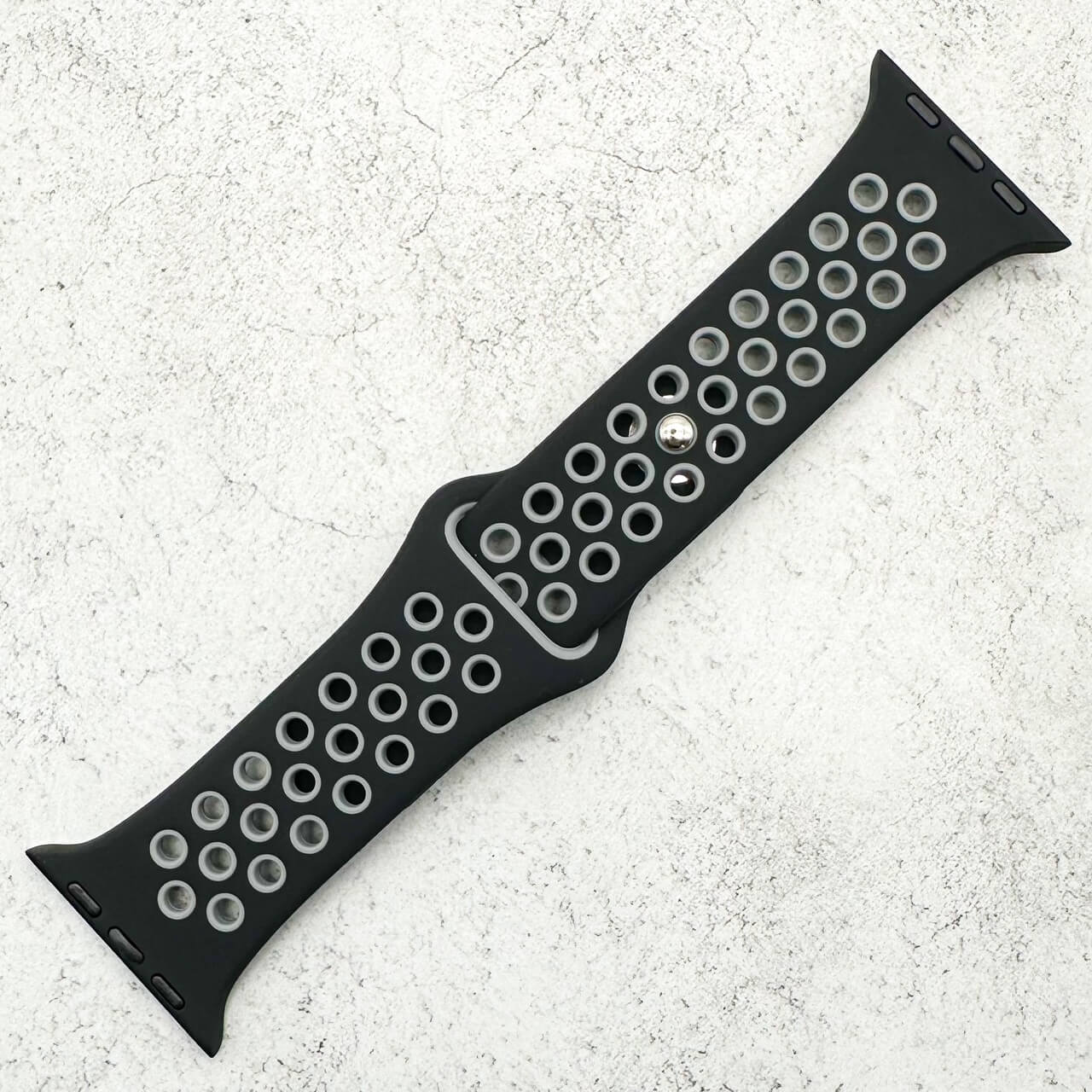 Silicone Sport Watch Strap For Apple Watch | BLACK / GREY Secondary image