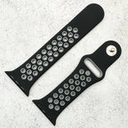 Silicone Sport Watch Strap For Apple Watch | BLACK / GREY