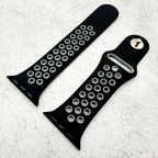 Silicone Sport Watch Strap For Apple Watch | BLACK / GREY
