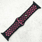 Silicone Sport Watch Strap For Apple Watch | BLACK / PINK