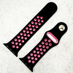 Silicone Sport Watch Strap For Apple Watch | BLACK / PINK