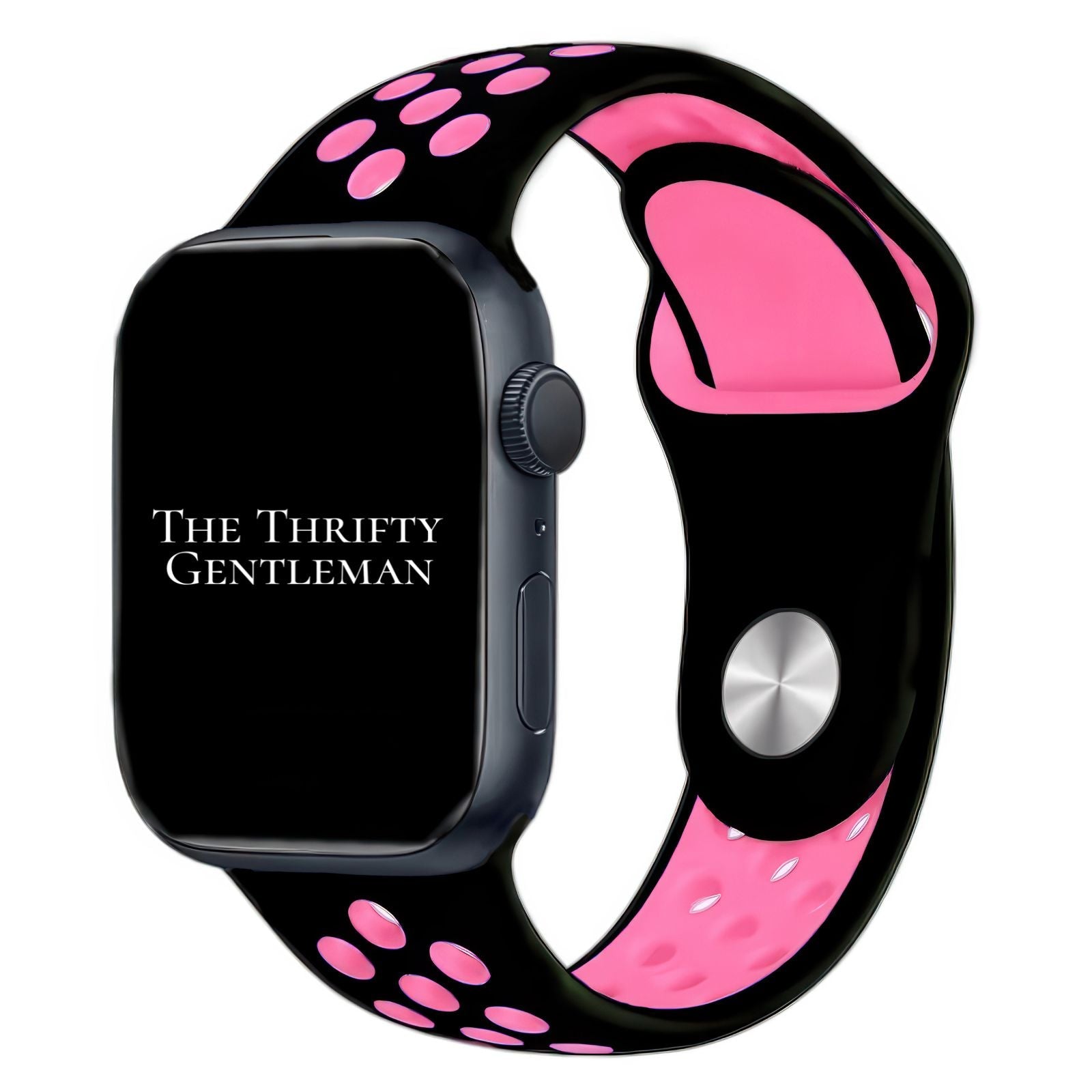 Silicone Sport Watch Strap For Apple Watch | BLACK / PINK
