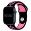Silicone Sport Watch Strap For Apple Watch | BLACK / PINK