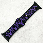 Silicone Sport Watch Strap For Apple Watch | BLACK / PURPLE