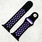 Silicone Sport Watch Strap For Apple Watch | BLACK / PURPLE
