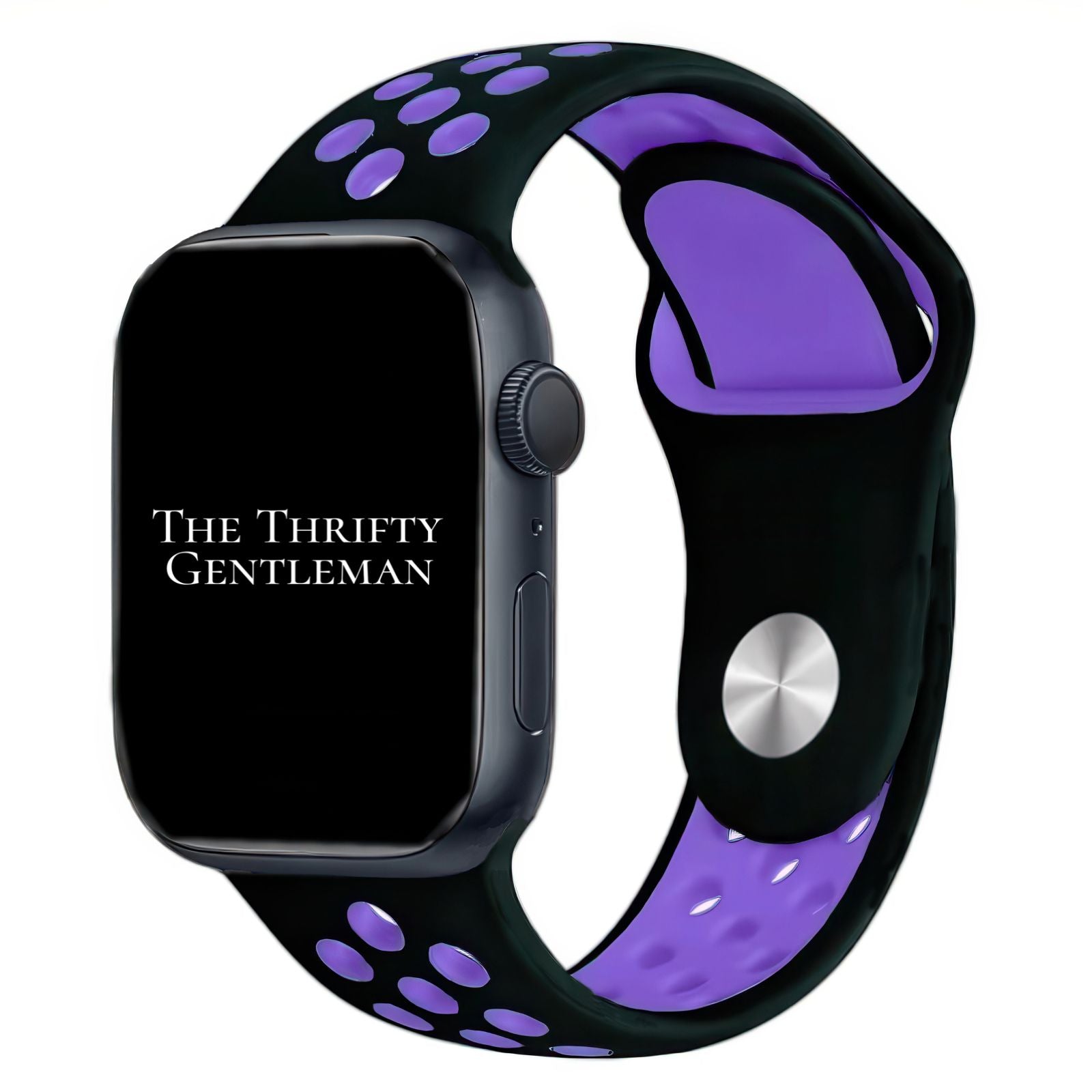 Silicone Sport Watch Strap For Apple Watch | BLACK / PURPLE Main image