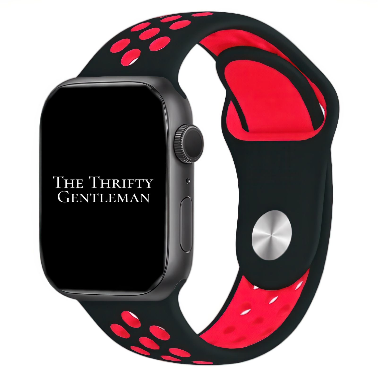 Silicone Sport Watch Strap For Apple Watch | BLACK / RED