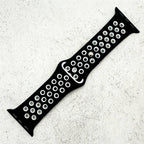 Silicone Sport Watch Strap For Apple Watch | BLACK / WHITE
