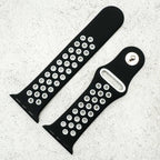 Silicone Sport Watch Strap For Apple Watch | BLACK / WHITE