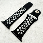 Silicone Sport Watch Strap For Apple Watch | BLACK / WHITE