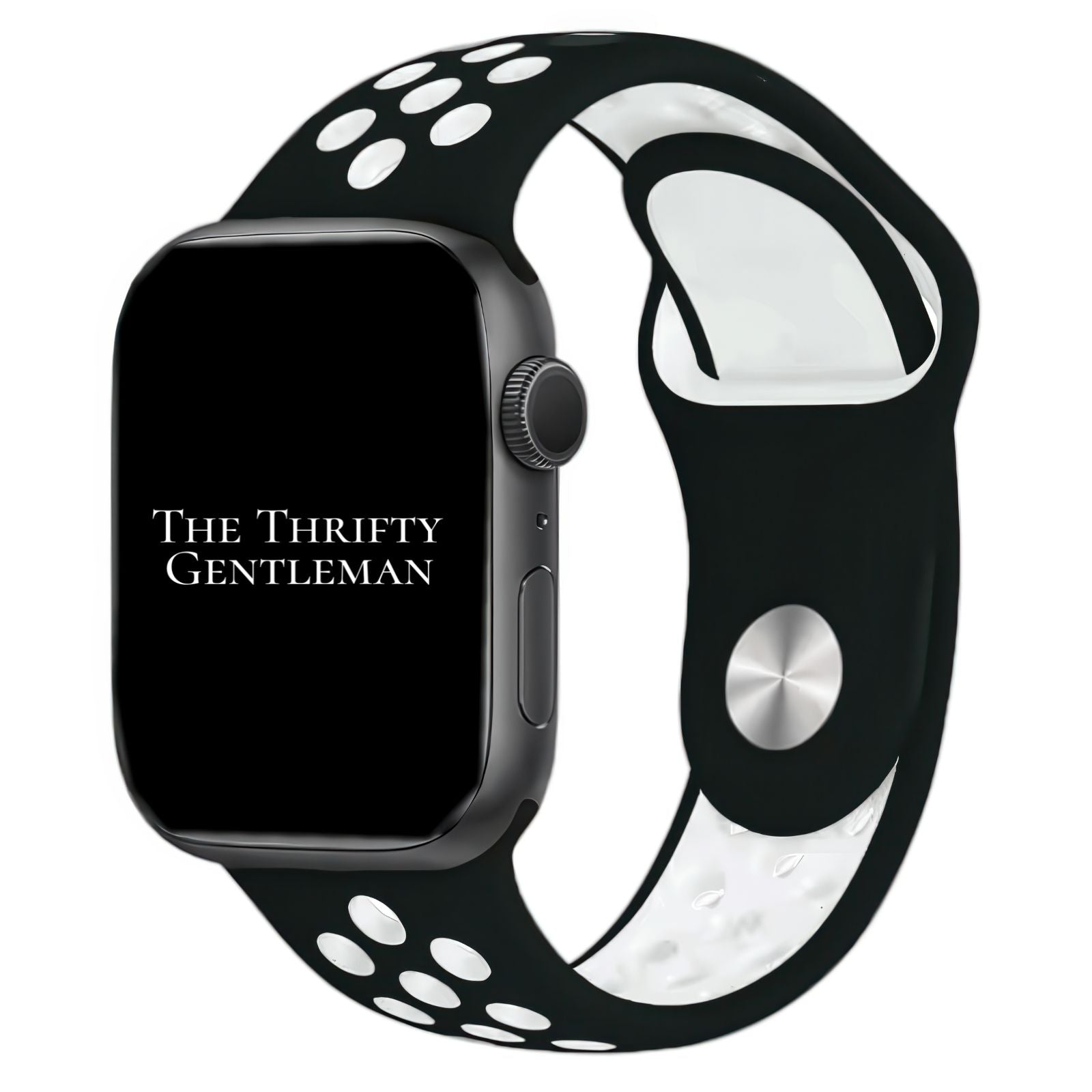 Silicone Sport Watch Strap For Apple Watch | BLACK / WHITE Main image