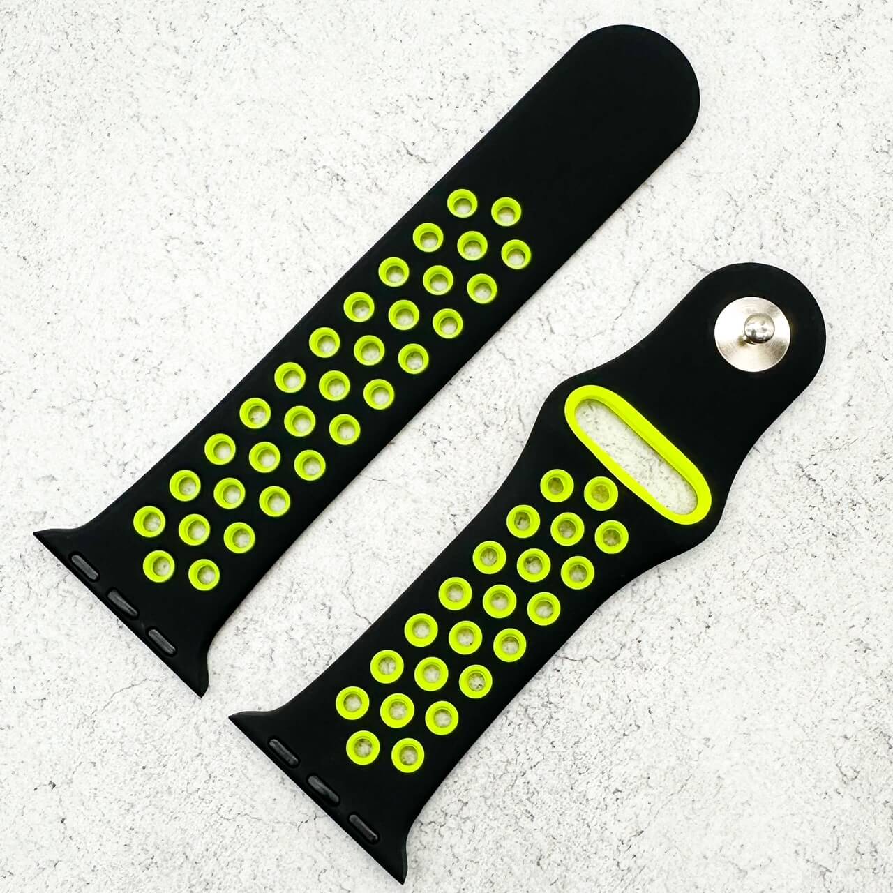 Silicone Sport Watch Strap For Apple Watch | BLACK / YELLOW