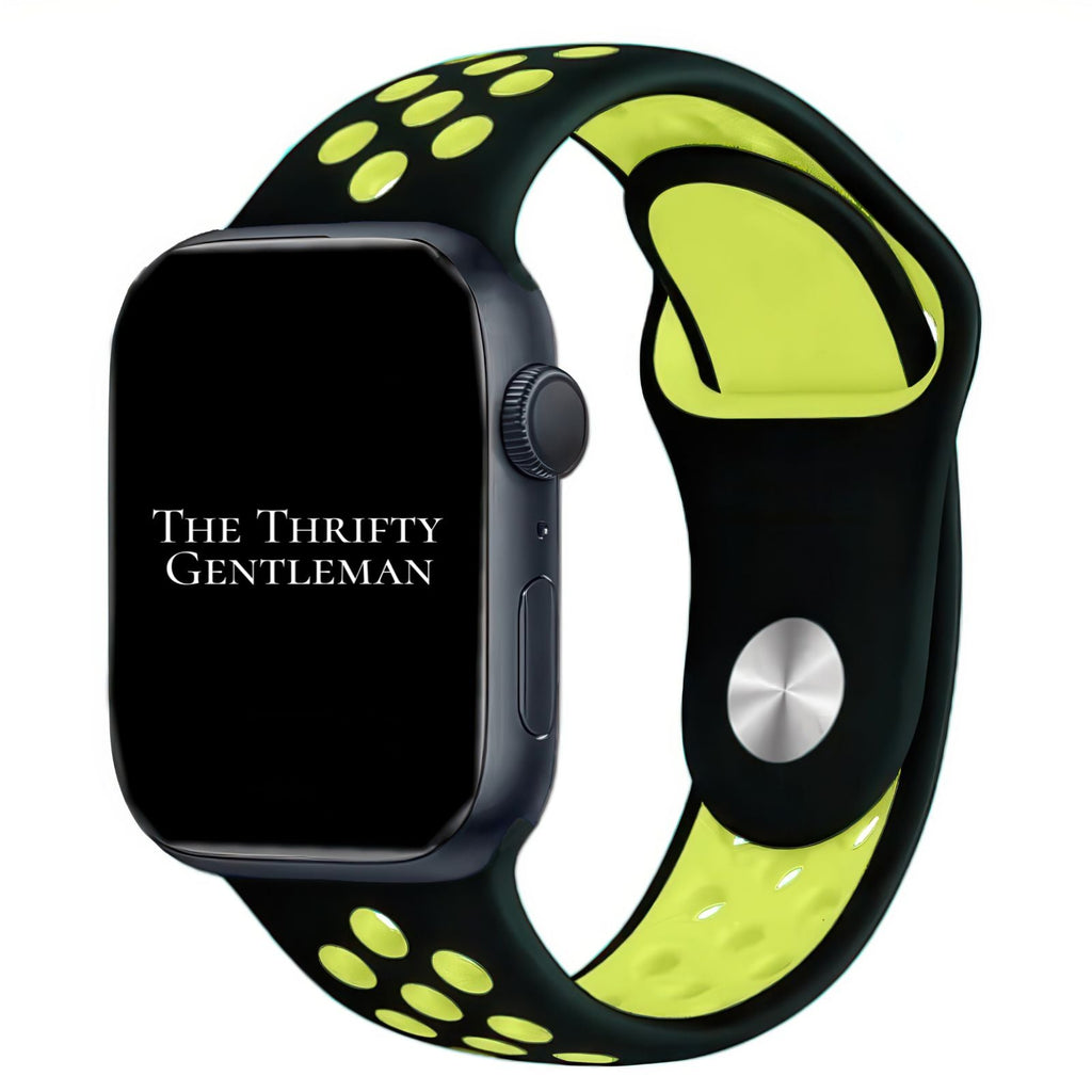 Silicone Sport Watch Strap For Apple Watch | BLACK / YELLOW