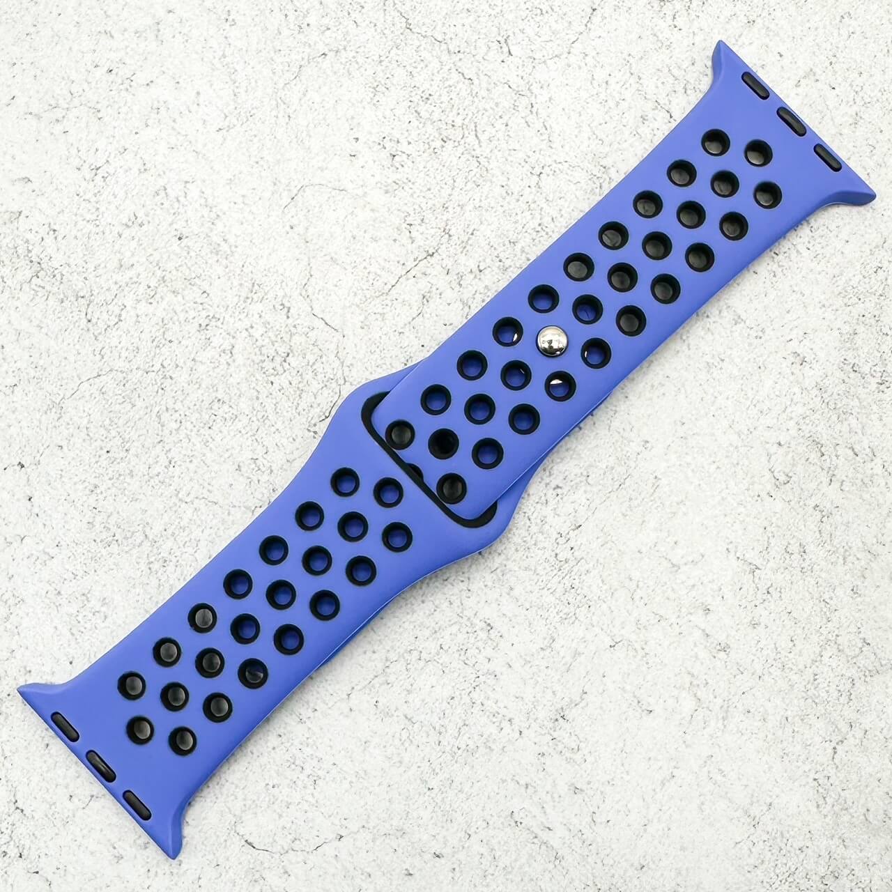 Silicone Sport Watch Strap For Apple Watch | BLUE / BLACK