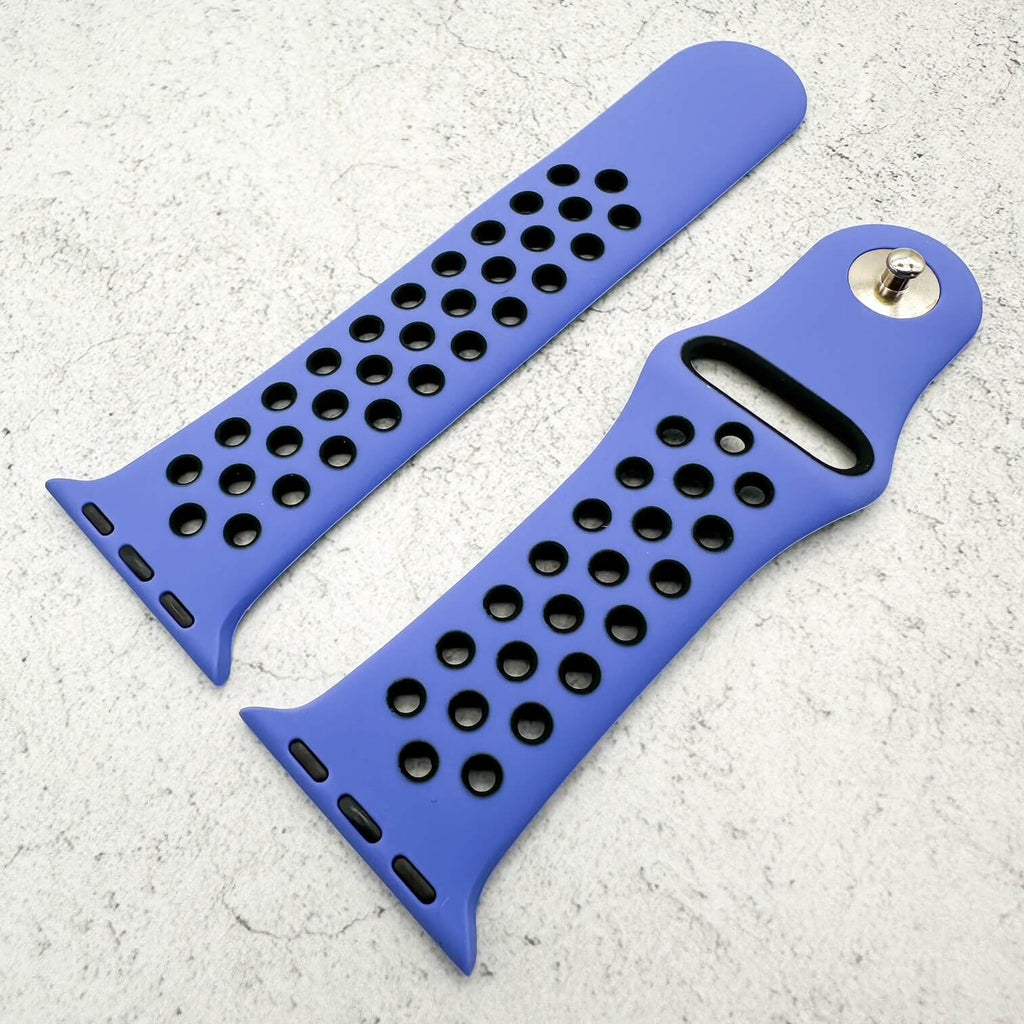 Silicone Sport Watch Strap For Apple Watch | BLUE / BLACK