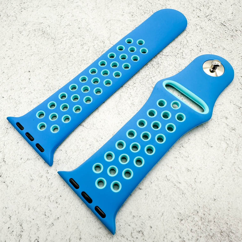 Silicone Sport Watch Strap For Apple Watch | BLUE / LIGHT BLUE