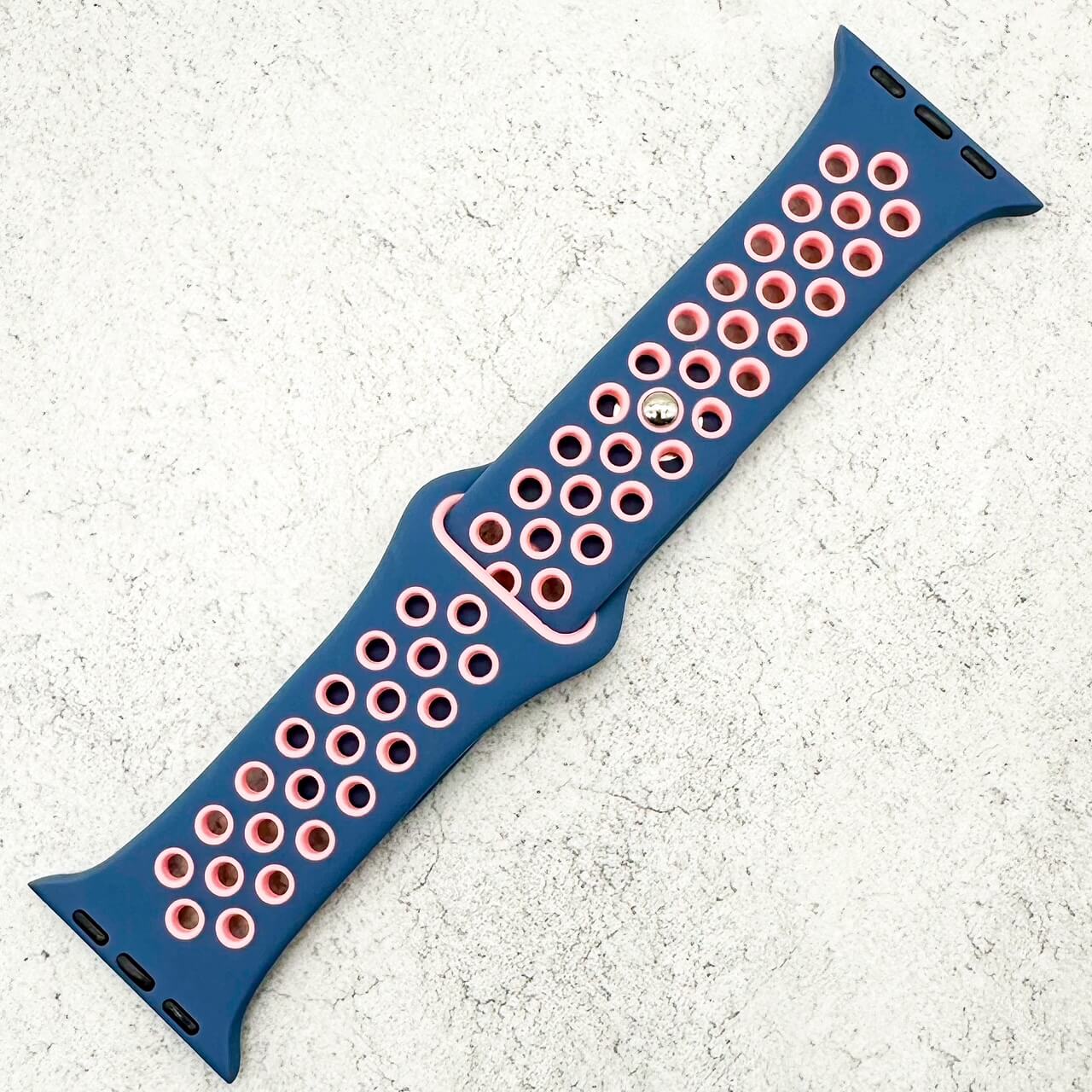 Silicone Sport Watch Strap For Apple Watch | BLUE / PINK