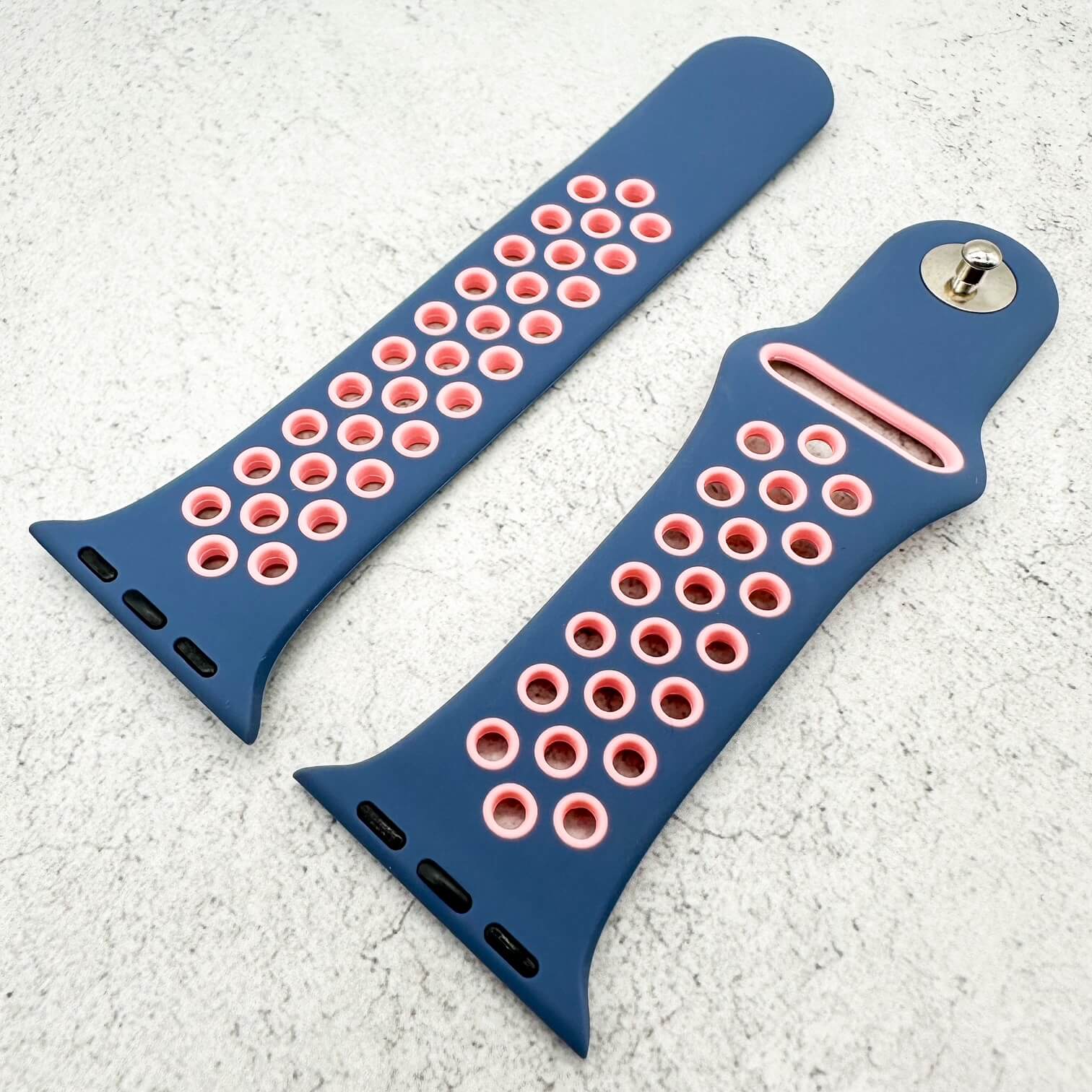 Silicone Sport Watch Strap For Apple Watch | BLUE / PINK