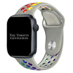 Silicone Sport Watch Strap For Apple Watch | GREY / RAINBOW